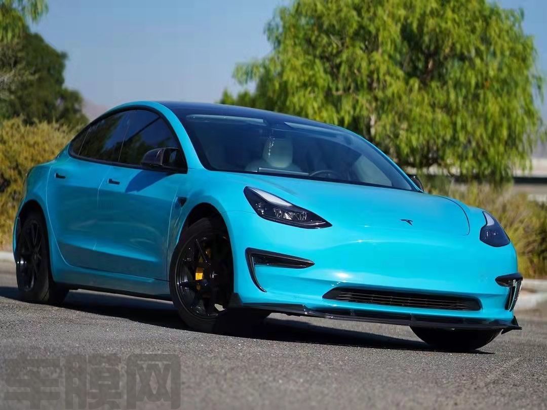 特斯拉Model3 迈阿密蓝改色膜 效果图