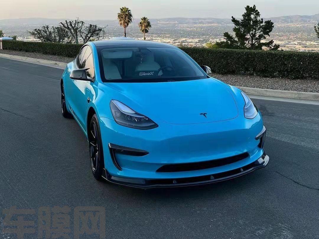 特斯拉Model3 迈阿密蓝改色膜 效果图