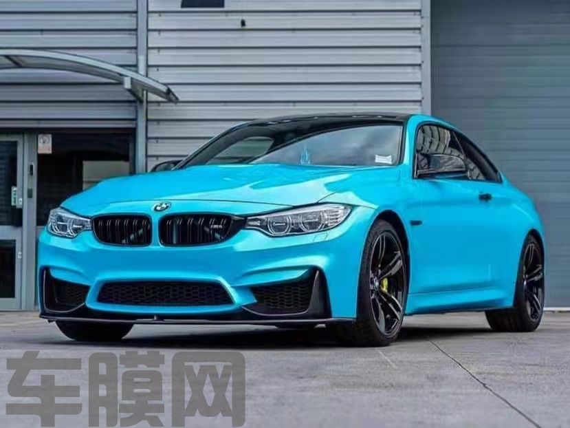 宝马m4 天空蓝改色膜 效果图