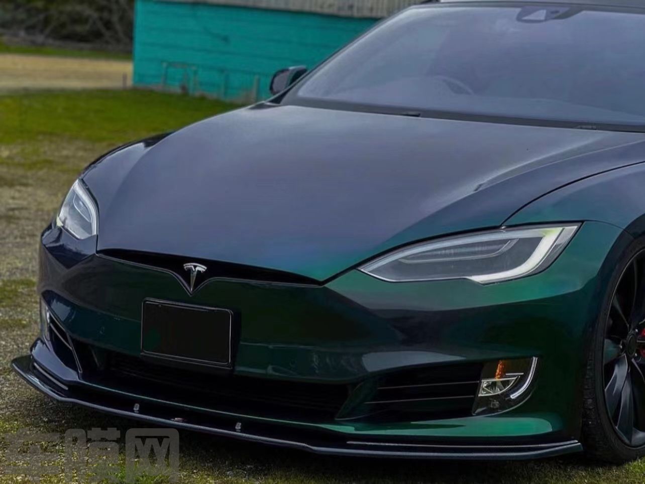 特斯拉Model S PET 祖母绿改色膜 效果图