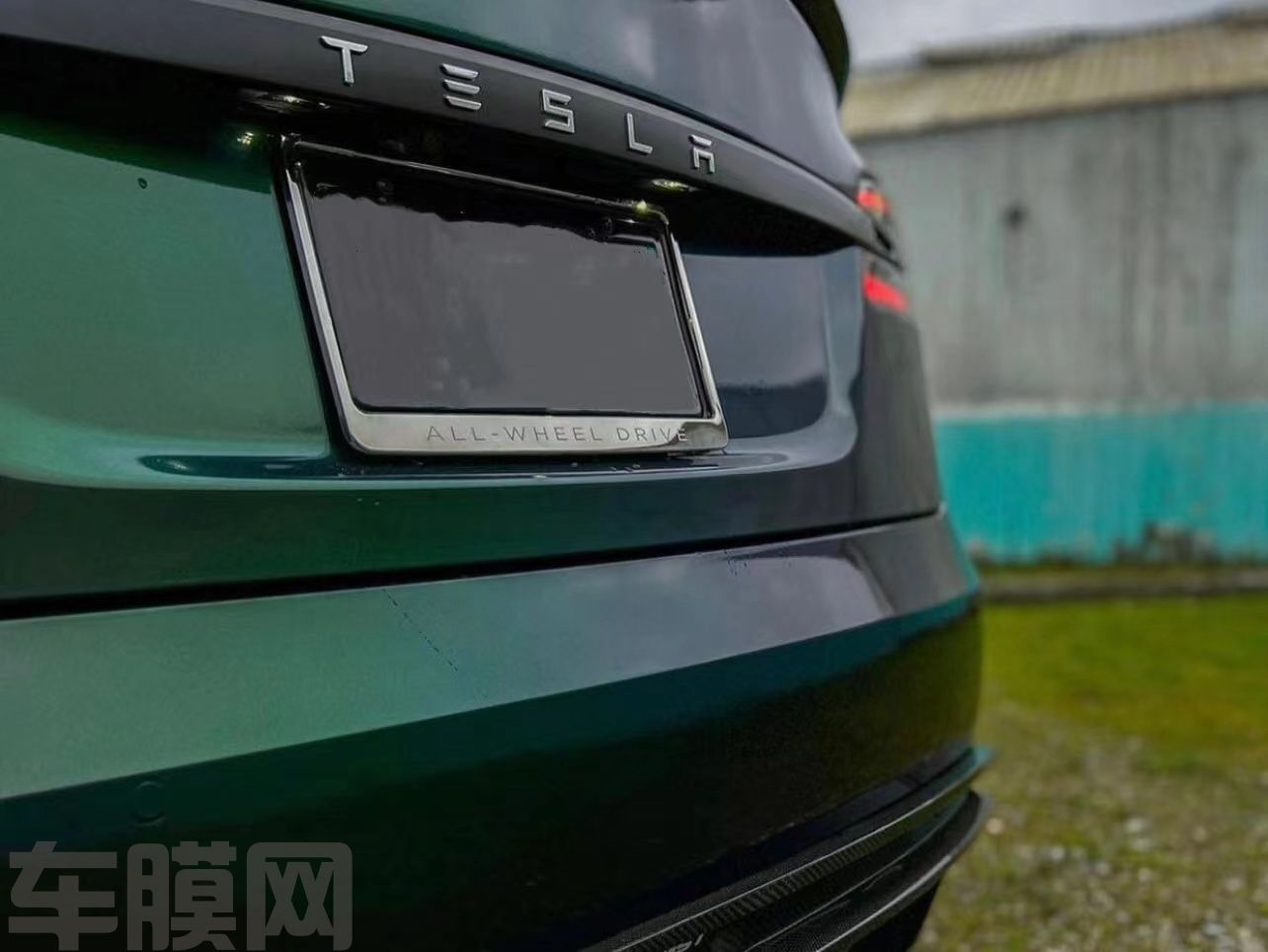 特斯拉Model S PET 祖母绿改色膜 效果图