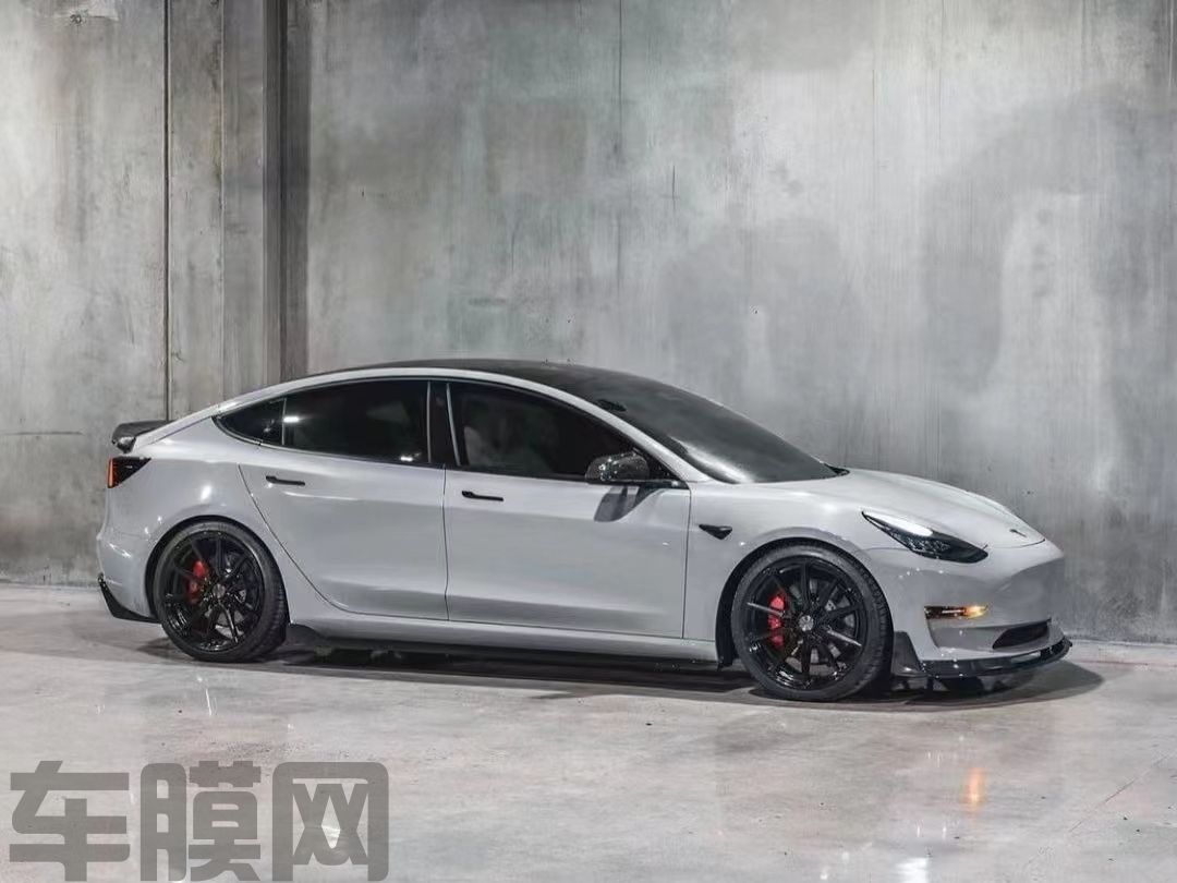 特斯拉Model 3 水晶纳多灰改色膜 效果图