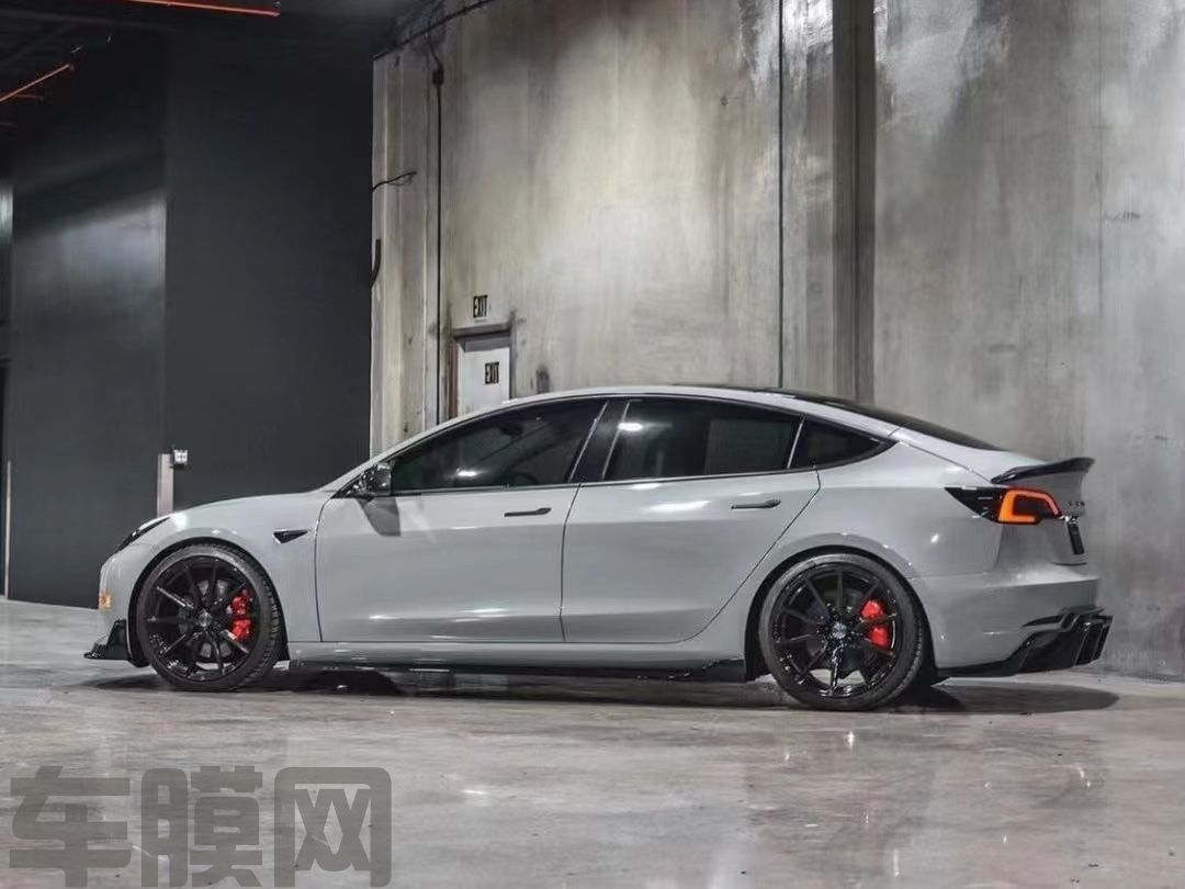 特斯拉Model 3 水晶纳多灰改色膜 效果图
