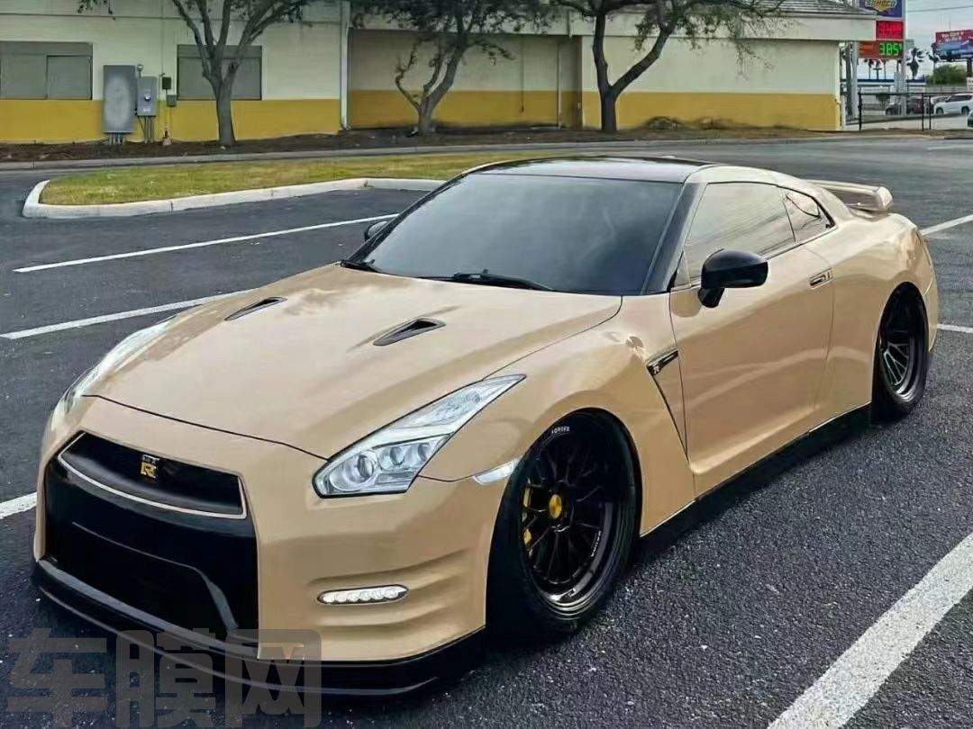 日产GTR 沙漠风暴黄改色膜 效果图