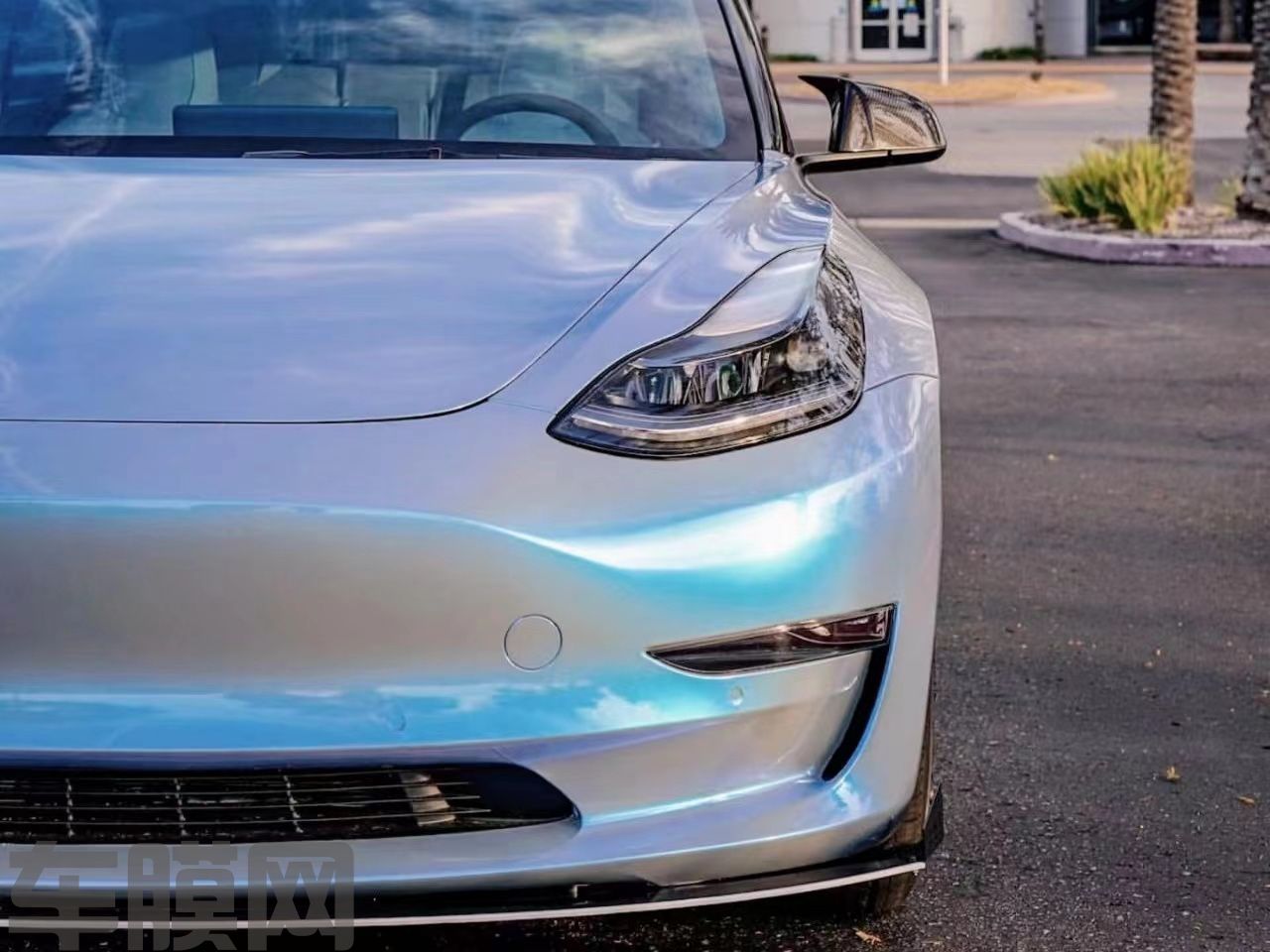 特斯拉Model Y 极光绿改色膜 效果图