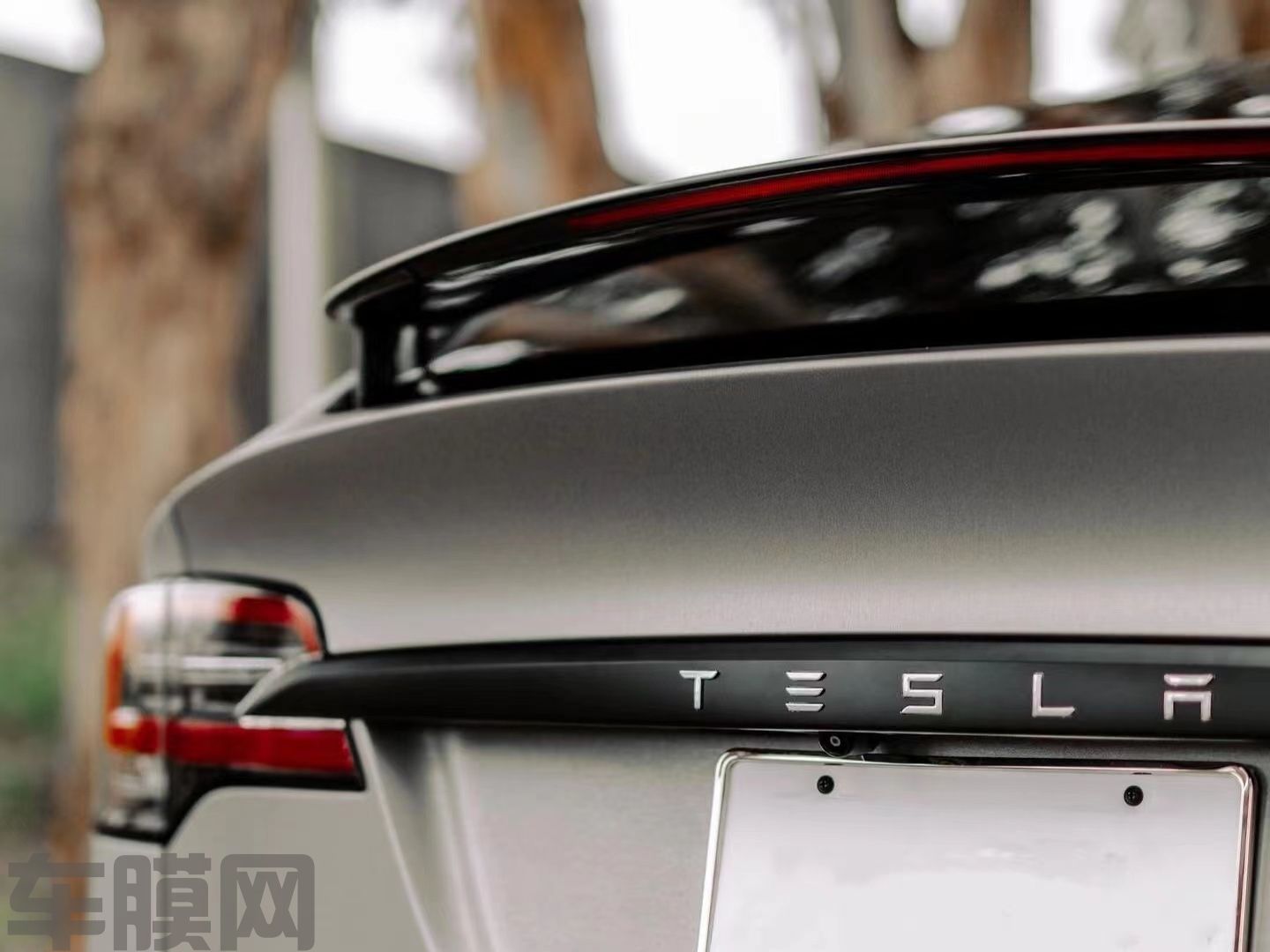 特斯拉Model X 消光铝水银改色膜 效果图
