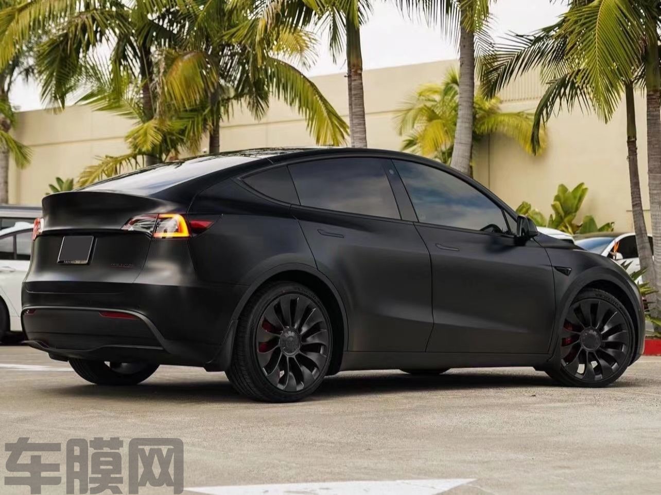 特斯拉Model Y 哑黑改色膜 效果图