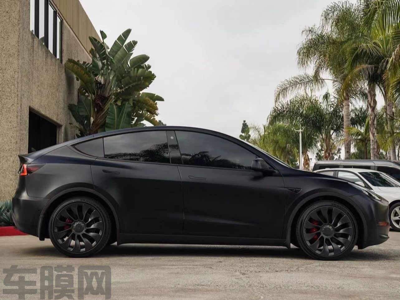 特斯拉Model Y 哑黑改色膜 效果图