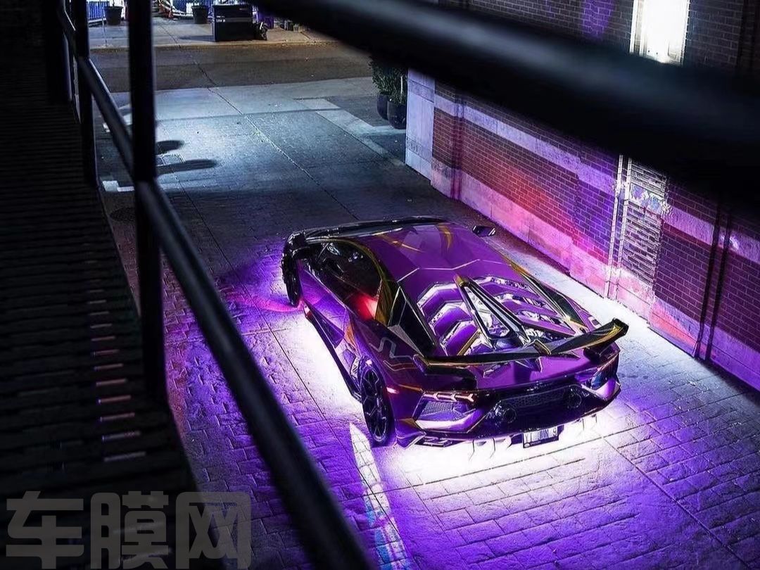 兰博基尼 金属午夜紫改色膜 效果图