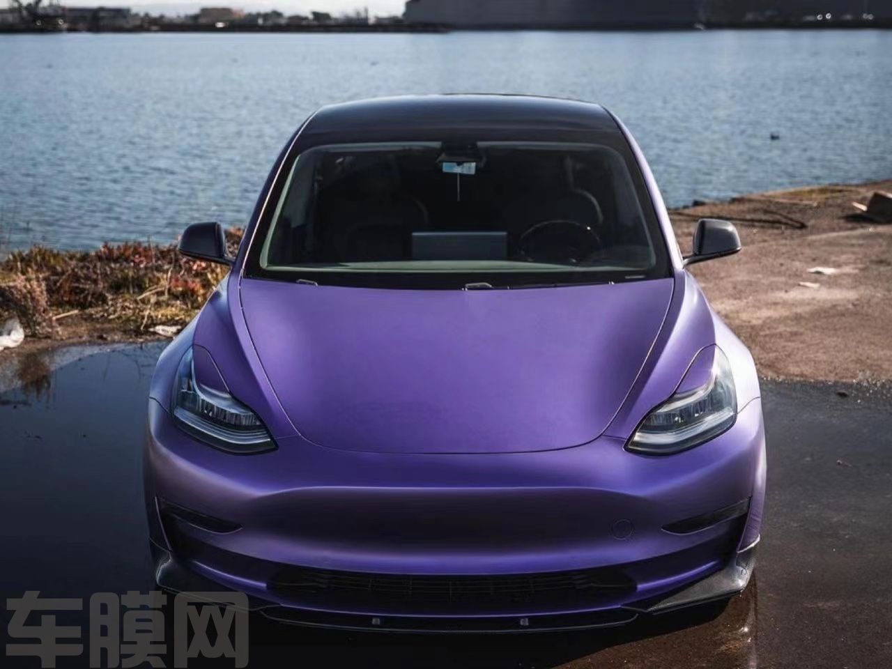特斯拉Model 3 绸缎紫改色膜 效果图