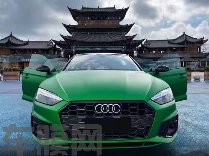奥迪A5 PET哑面电镀绿改色膜 效果图