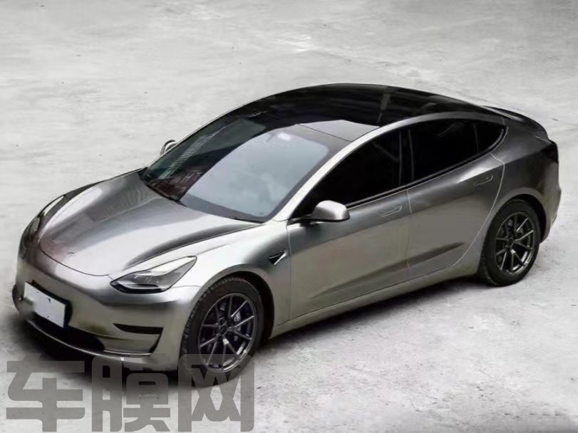 特斯拉Model3 液态金属深银改色膜 效果图