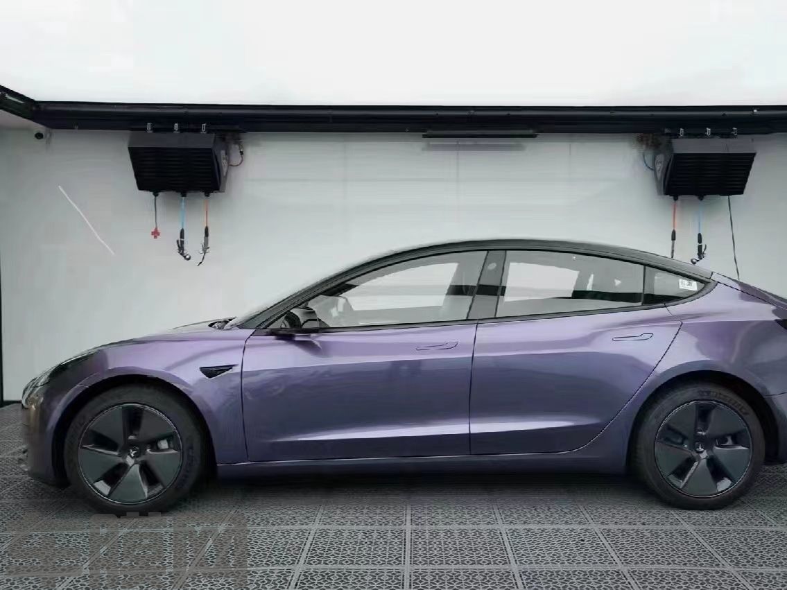 特斯拉Model 3 PET灰紫罗兰改色膜 效果图