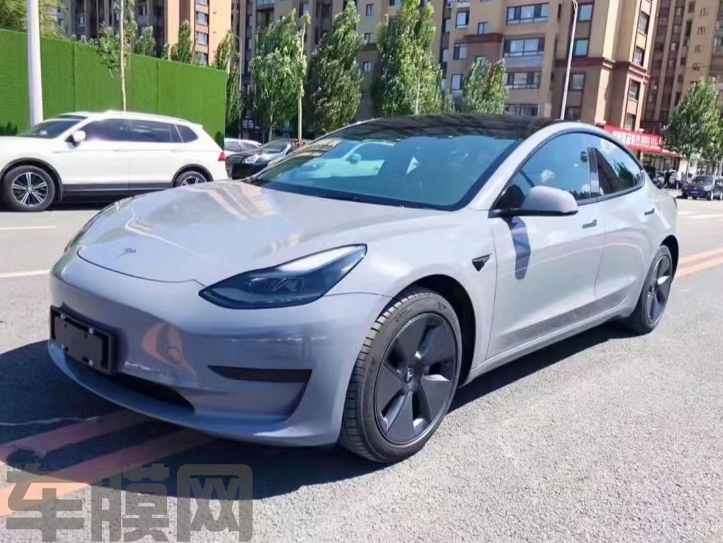 特斯拉Model 3 水晶纳多灰改色膜 效果图
