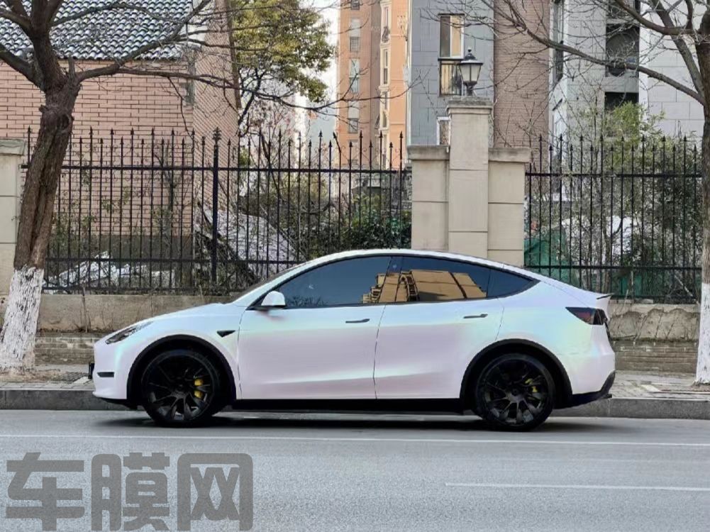 特斯拉Model 3 曙光白改色膜 效果图