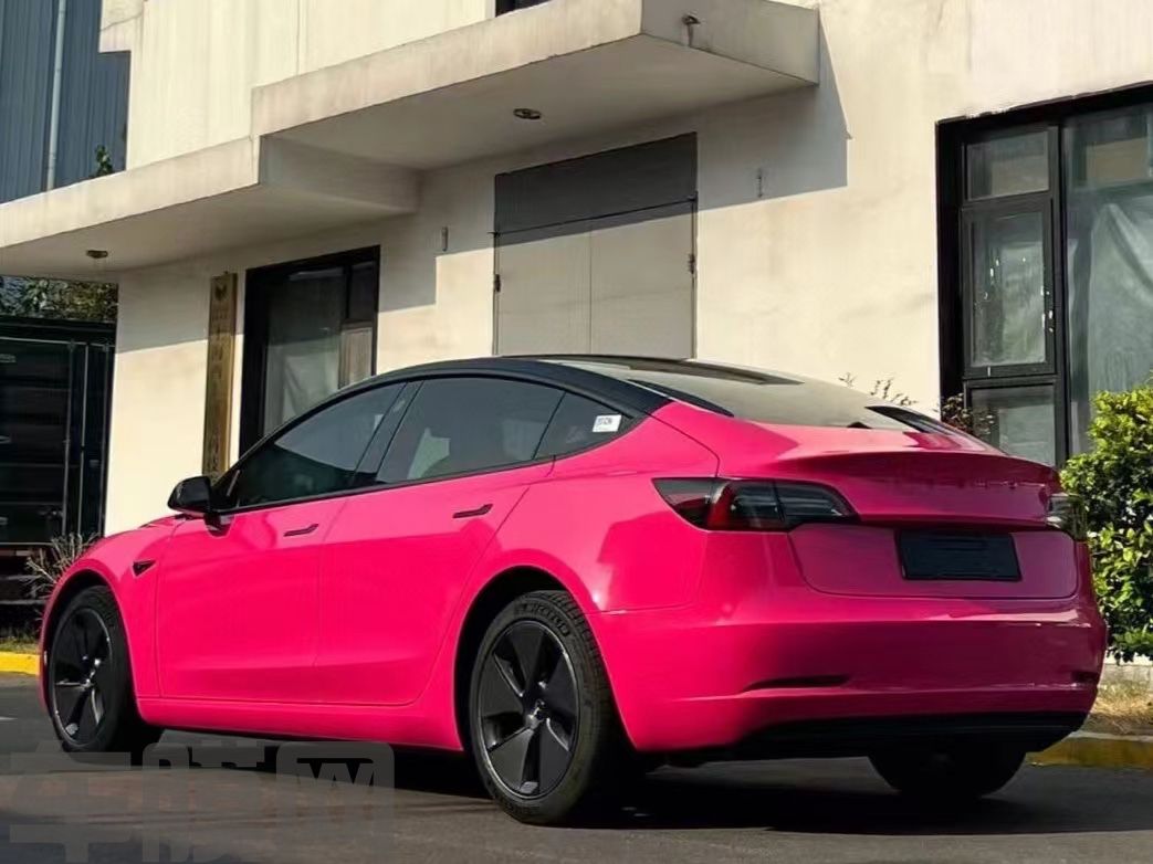特斯拉Model 3 甜菜根紫改色膜 效果图