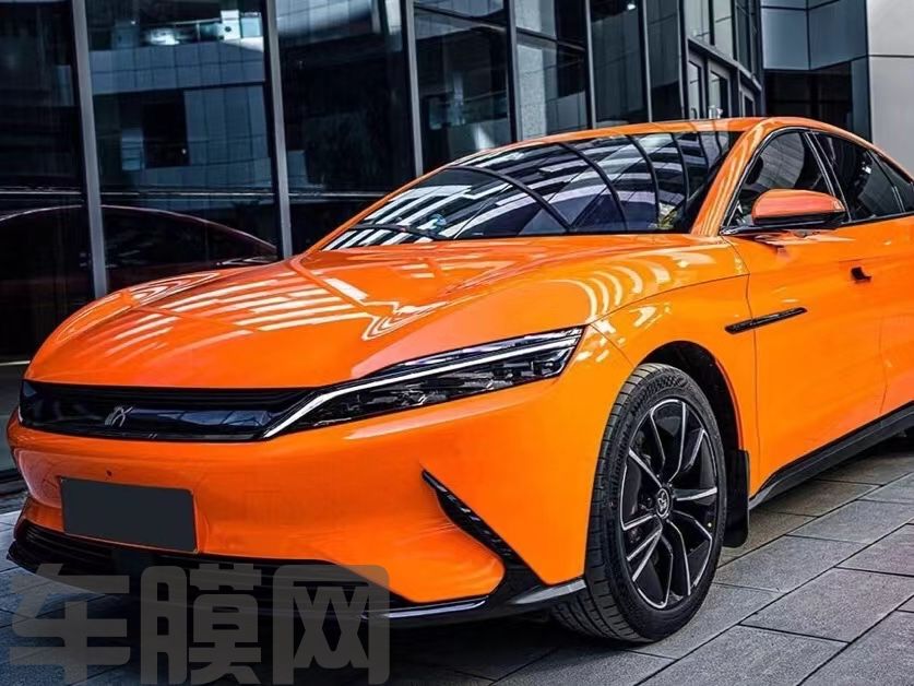 比亚迪汉 活力橙改色膜 效果图