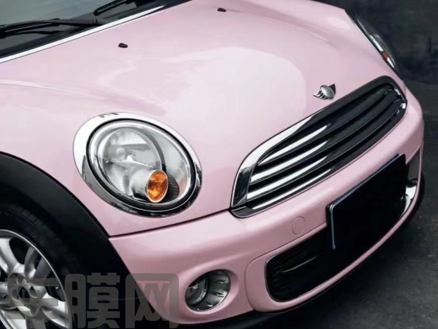 宝马mini 樱花粉改色膜 效果图