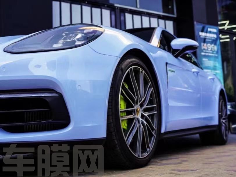保时捷帕拉梅拉 迷雾蓝改色膜 效果图