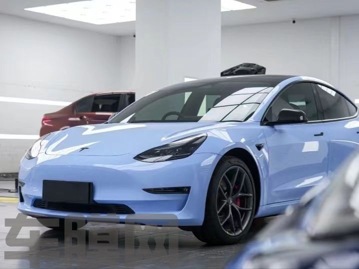 特斯拉Model 3 迷雾蓝改色膜 效果图
