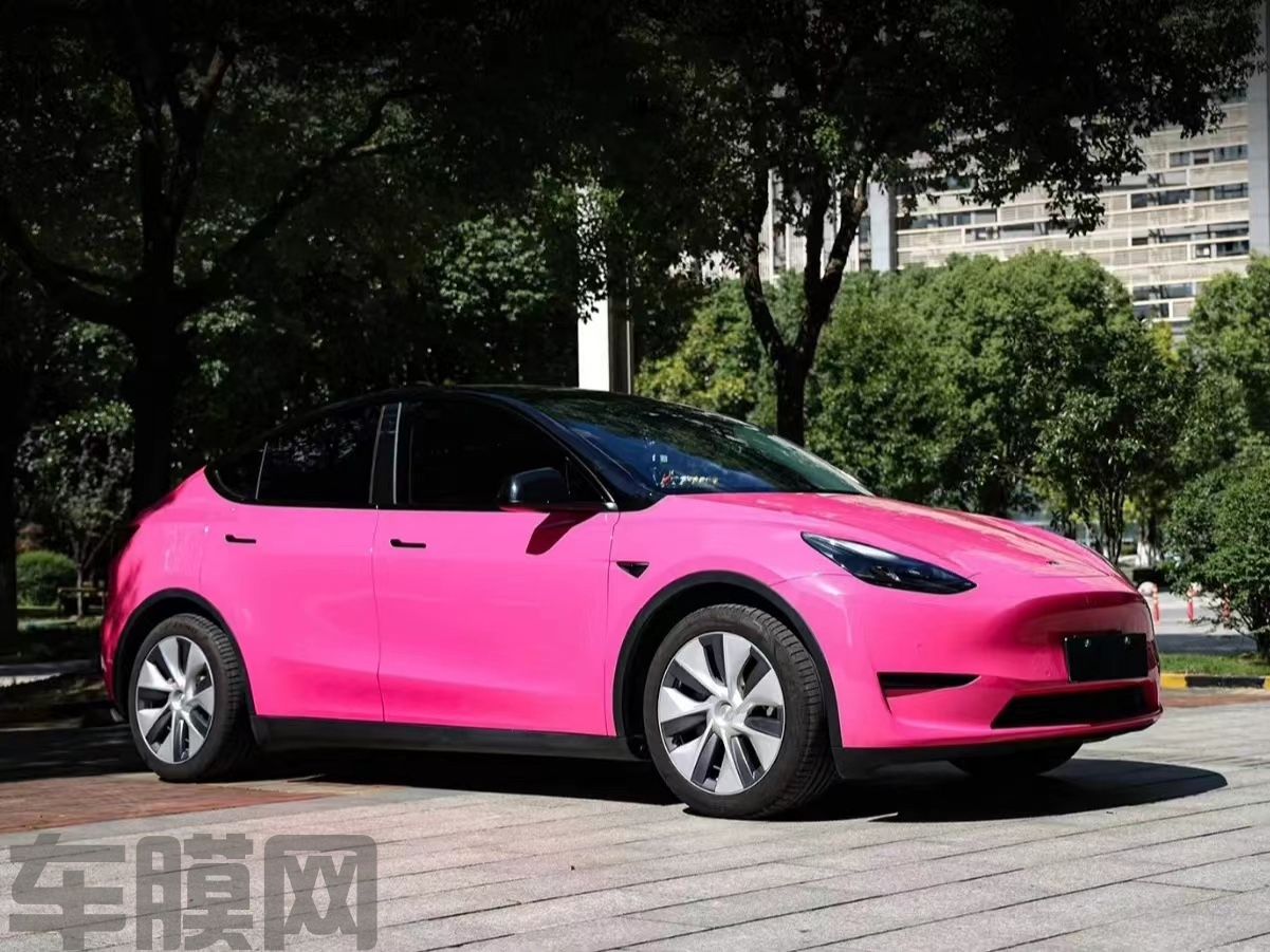 特斯拉Model Y 甜菜根紫改色膜 效果图