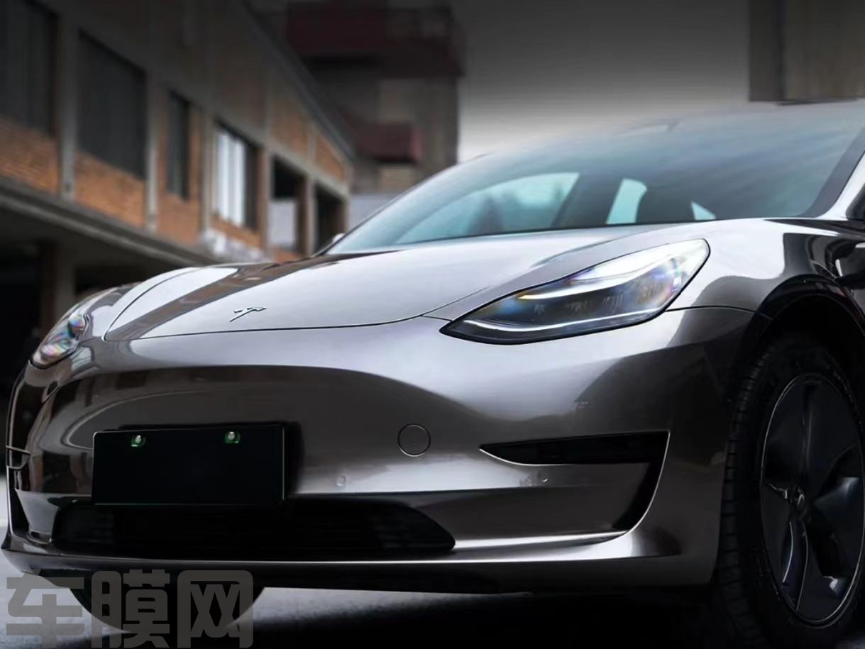特斯拉Model 3 液态金属银改色膜 效果图