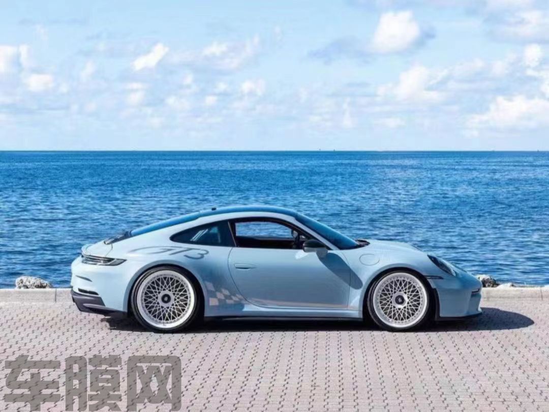保时捷911 海风蓝改色膜 效果图