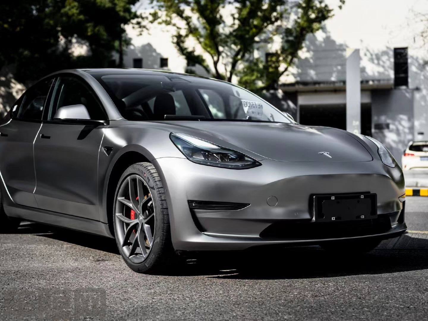 特斯拉Model3 哑面液态金属银改色膜 效果图 
