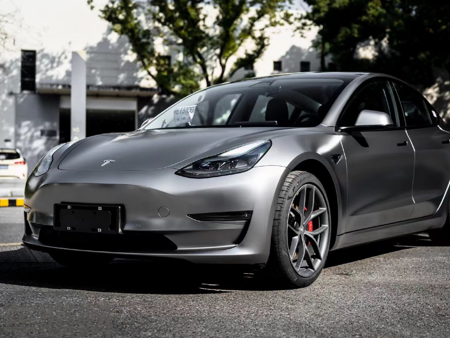 特斯拉Model3 哑面液态金属银改色膜 效果图 