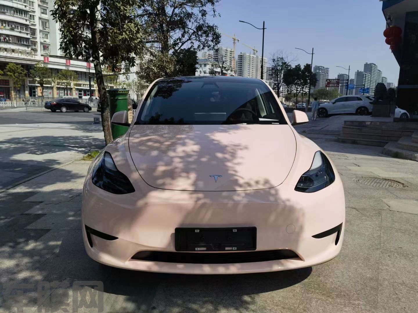 特斯拉Model Y 贝壳粉改色膜 效果图