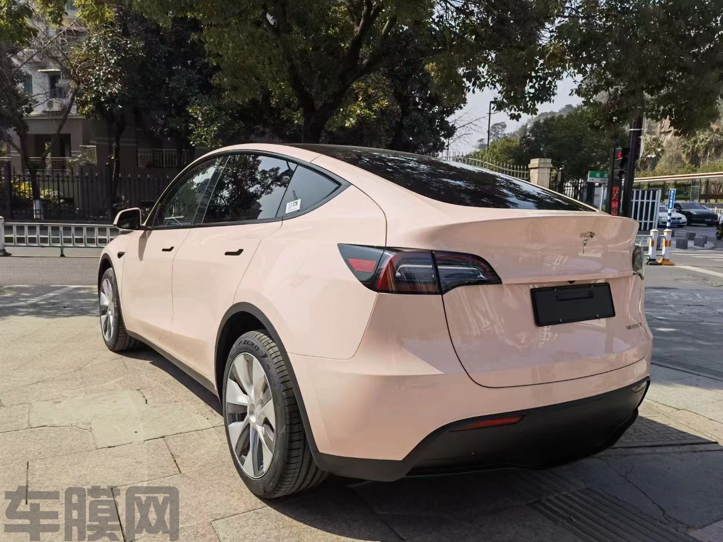 特斯拉Model Y 贝壳粉改色膜 效果图