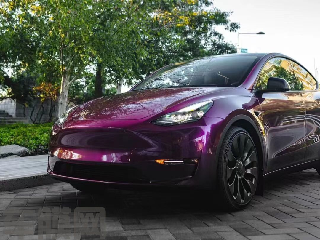 特斯拉Model Y 珍珠葡萄紫改色膜 效果图