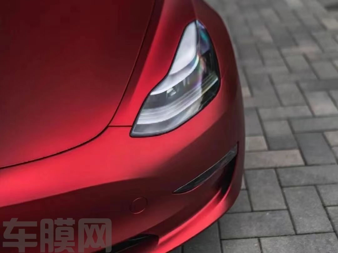 特斯拉Model Y 罗曼尼红改色膜 效果图