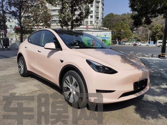 特斯拉Model Y 贝壳粉改色膜 效果图