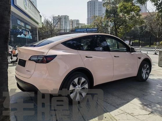 特斯拉Model Y 贝壳粉改色膜 效果图