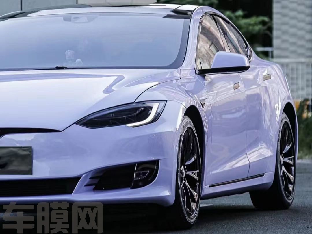 特斯拉Model S 星黛紫改色膜 效果图