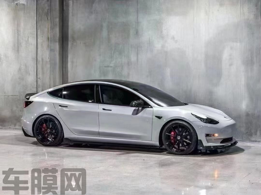 特斯拉Model 3 纳多灰改色膜 效果图