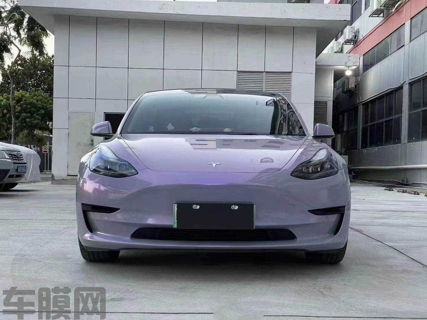 特斯拉Model 3 双色灰魅紫改色膜 效果图