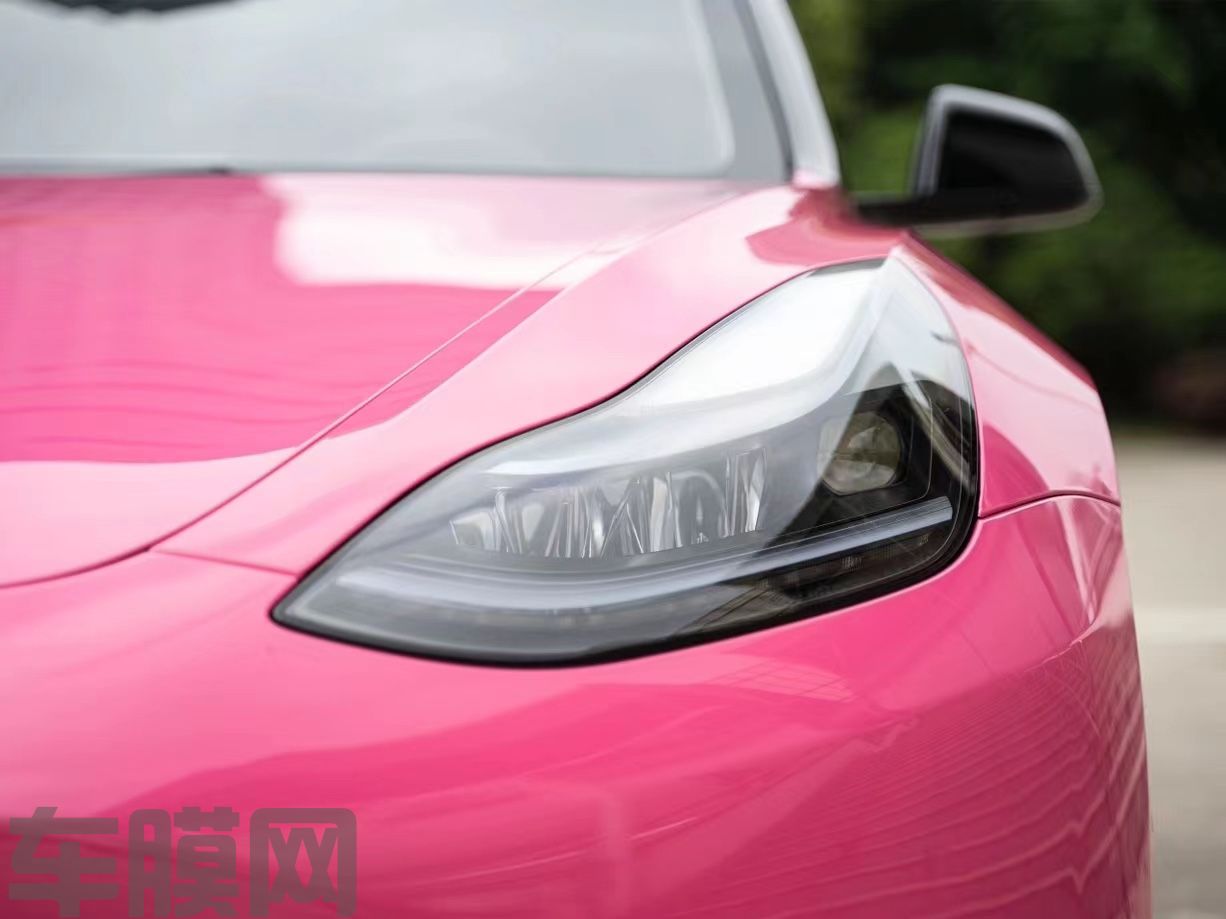 特斯拉Model 3 甜菜根紫改色膜 效果图