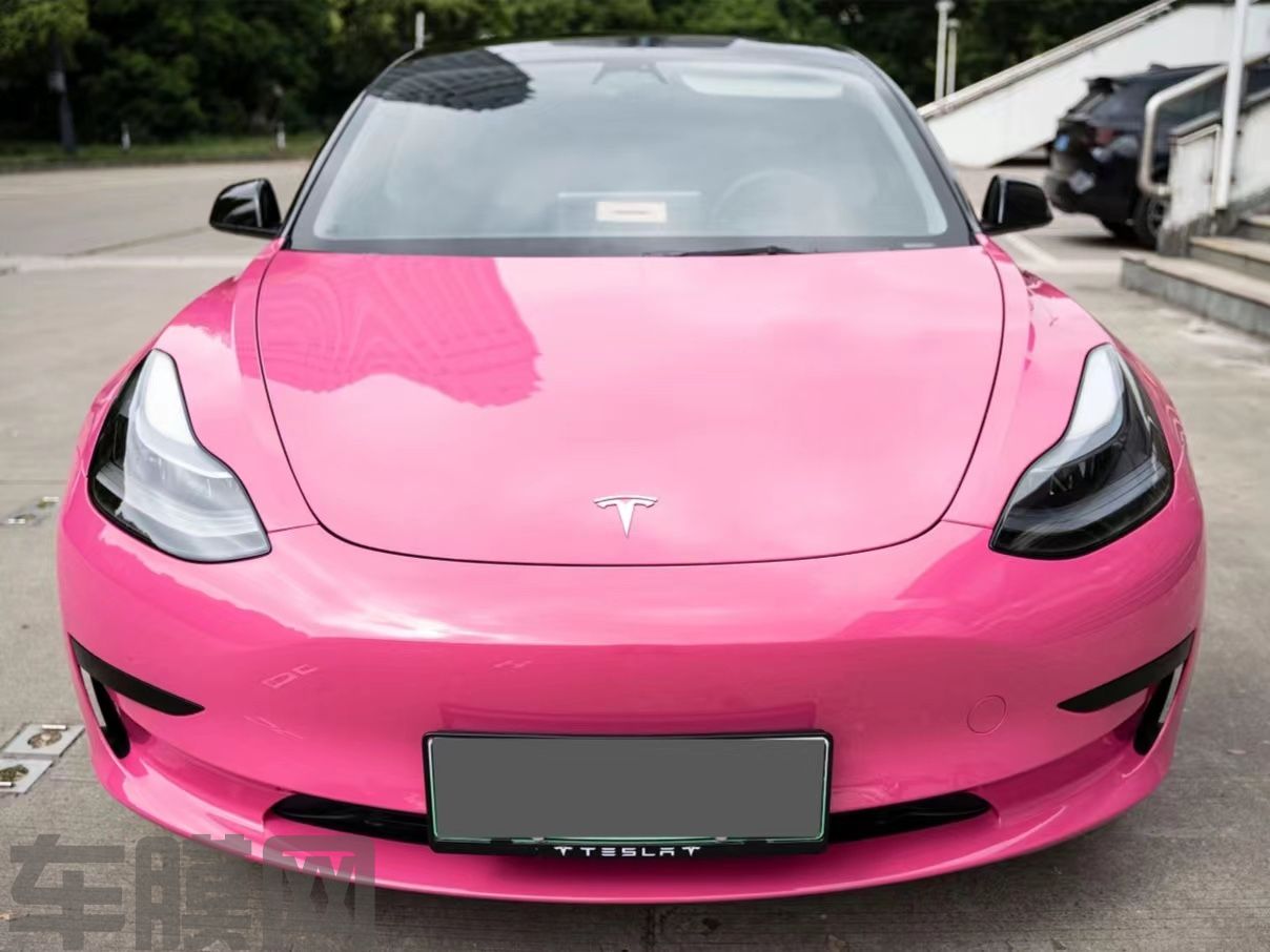 特斯拉Model 3 甜菜根紫改色膜 效果图