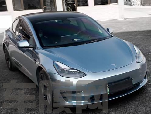 特斯拉Model 3 索玛托蓝改色膜 效果图