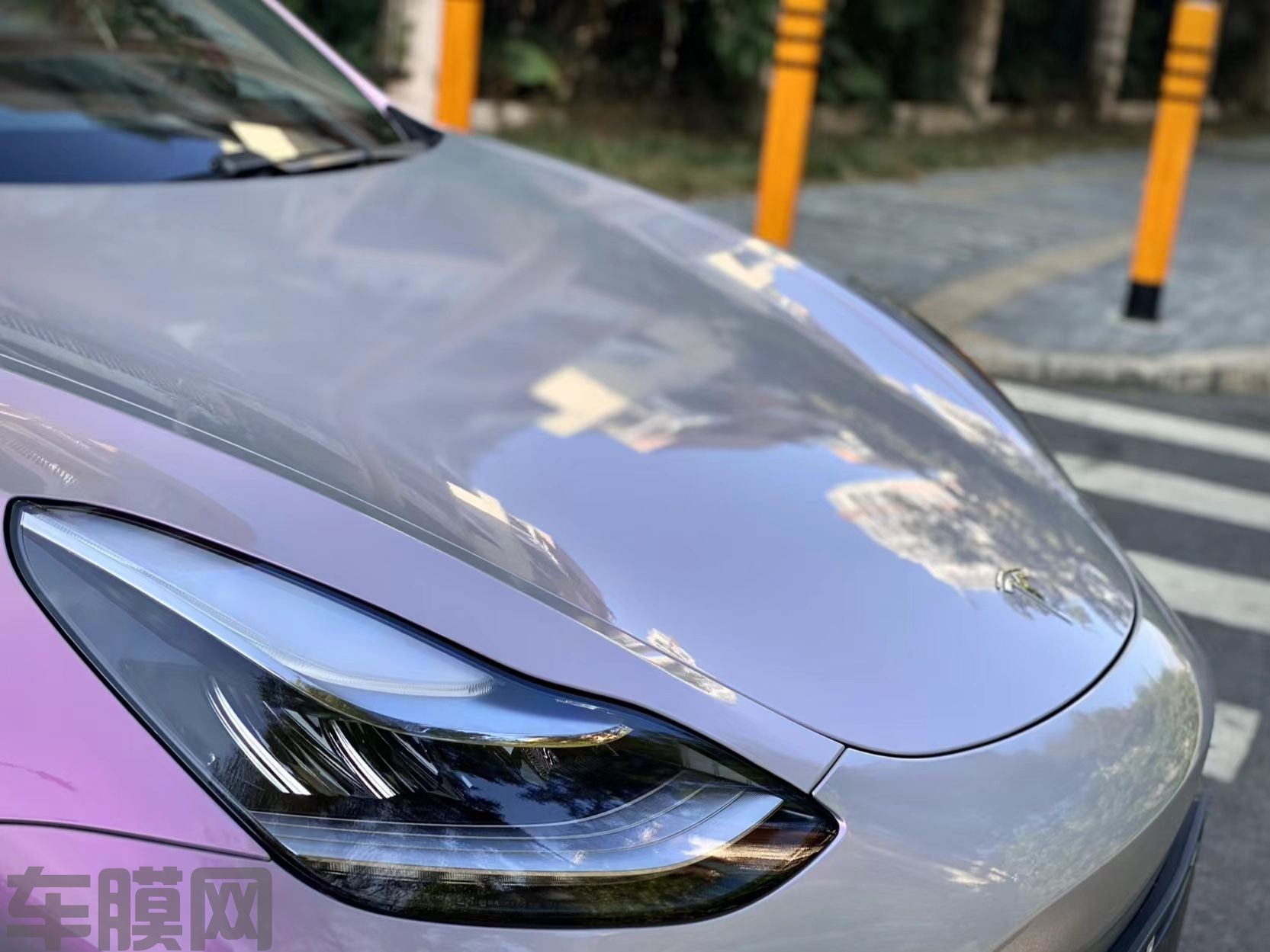 特斯拉Model 3 梦幻火山灰改色膜 效果图