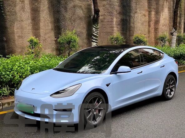 特斯拉Model 3 迷雾蓝改色膜 效果图