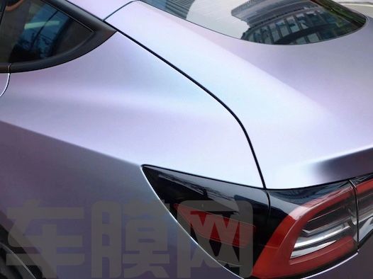 特斯拉Model 3 卡普里灰紫改色膜 效果图