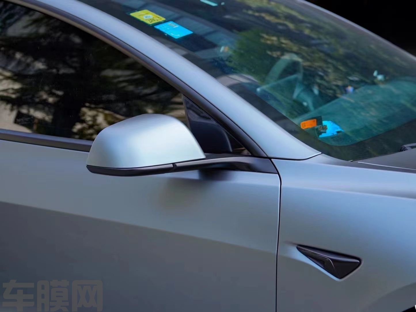 特斯拉Model 3 金属灰蓝改色膜 效果图