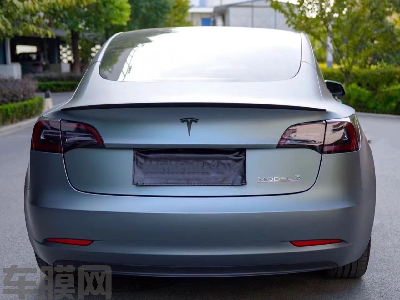 特斯拉Model 3 金属灰蓝改色膜 效果图